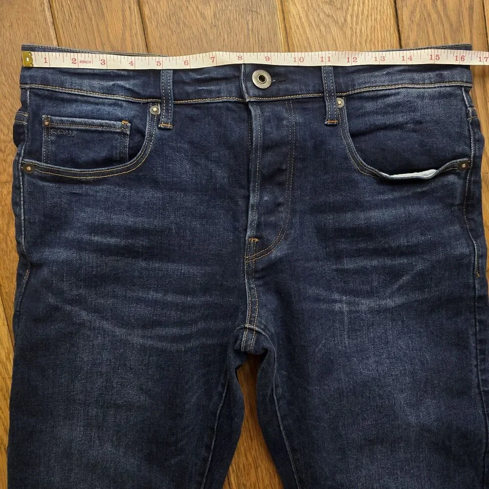 G-STAR Raw Men's 3301 Straight Denim Jeans Med Wash 31x32 (33x31.5) Button Fly